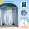  Parasol Parasol Zonwering Met Zijwand Strand Polyester Donkergroen 2,2 X H2,2m 4