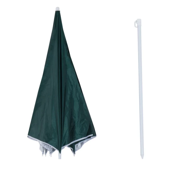  Parasol Parasol Zonwering Met Zijwand Strand Polyester Donkergroen 2,2 X H2,2m 7