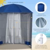  Parasol Strandparaplu Zonwering Met Zijwand Strand Polyester Blauw 2,2 X H2,2m 4