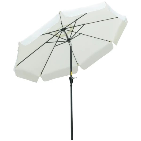  Parasol Terrasparaplu Marktparaplu Ø2,66 M UV-bescherming 50+ Tuinparasol 8 Baleinen Verstelbaar Beige 11