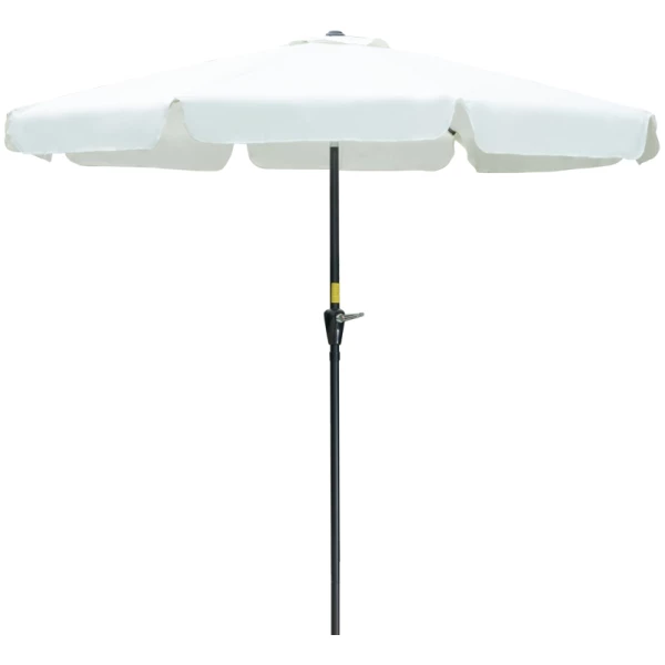 Parasol Terrasparaplu Marktparaplu Ø2,66 M UV-bescherming 50+ Tuinparasol 8 Baleinen Verstelbaar Beige 1