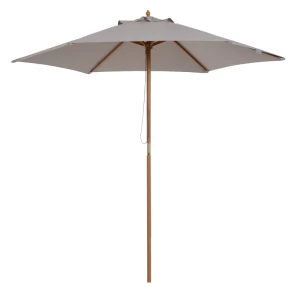  Parasol Tuinparaplu 3-laags Zonwering Bamboe 180/㎡ Polyester Grijs Ø2,5 X 2,3 M 1