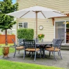  Parasol Tuinparaplu 3-laags Zonwering Bamboe 180/㎡ Polyester Wit Ø2,5 X 2,3 M 2