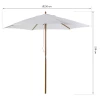  Parasol Tuinparaplu 3-laags Zonwering Bamboe 180/㎡ Polyester Wit Ø2,5 X 2,3 M 3
