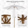  Parasol Tuinparaplu 3-laags Zonwering Bamboe 180/㎡ Polyester Wit Ø2,5 X 2,3 M 4