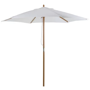  Parasol Tuinparaplu 3-laags Zonwering Bamboe 180/㎡ Polyester Wit Ø2,5 X 2,3 M 1