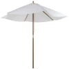  Parasol Tuinparaplu 3-laags Zonwering Bamboe 180/㎡ Polyester Wit Ø2,5 X 2,3 M 6