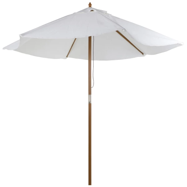  Parasol Tuinparaplu 3-laags Zonwering Bamboe 180/㎡ Polyester Wit Ø2,5 X 2,3 M 6