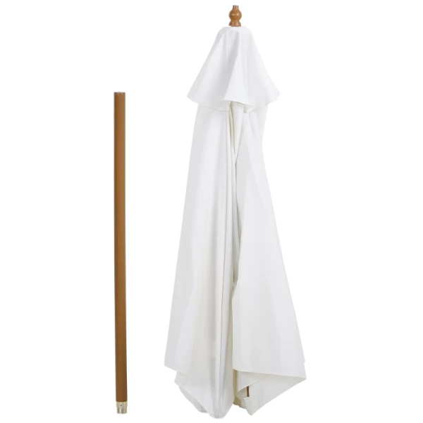  Parasol Tuinparaplu 3-laags Zonwering Bamboe 180/㎡ Polyester Wit Ø2,5 X 2,3 M 7