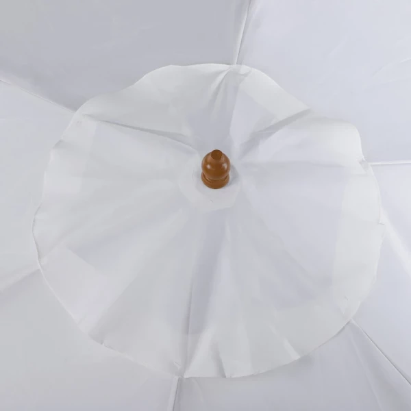  Parasol Tuinparaplu 3-laags Zonwering Bamboe 180/㎡ Polyester Wit Ø2,5 X 2,3 M 9