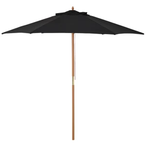  Parasol Tuinparaplu 3-laags Zonwering Bamboe 180/㎡ Polyester Zwart Ø2,5 X 2,3 M 1