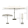  Parasol Tuinparaplu Marktparaplu Dubbele Parasol Terrasparaplu Met Parasolstandaard Handslinger Cremewit Ovaal 460 X 270 X 240 Cm 3