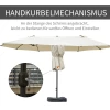  Parasol Tuinparaplu Marktparaplu Dubbele Parasol Terrasparaplu Met Parasolstandaard Handslinger Cremewit Ovaal 460 X 270 X 240 Cm 5