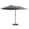  Parasol Tuinparaplu Marktparaplu Dubbele Parasol Terrasparaplu Met Parasolstandaard Handslinger Donkergrijs Ovaal 460 X 270 X 240 Cm 1