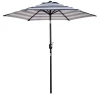  Parasol Tuinparaplu Patio Parapluframe Staal Buiten Blauw Gestreept Ø230 X 216 Cm 1