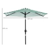  Parasol Tuinparaplu Patio Parapluframe Staal Outdoor Groen Gestreept Ø230 X 216 Cm 3