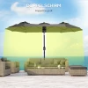  Parasol, Tuinparasol, Kantelbaar, Met Handslinger, Windkap, Polyester+staal, Grijs, 285 X 147 Cm 5