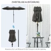  Parasol, Tuinparasol, Kantelbaar, Met Handslinger, Windkap, Polyester+staal, Grijs, 285 X 147 Cm 8