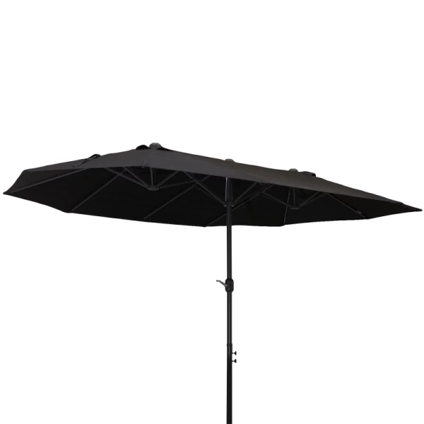  Parasol Tuinparasol Market Parasol Dubbele Parasol Patio Parasol Met Handslinger Zwart Ovaal 460 X 270 X 240 Cm 11