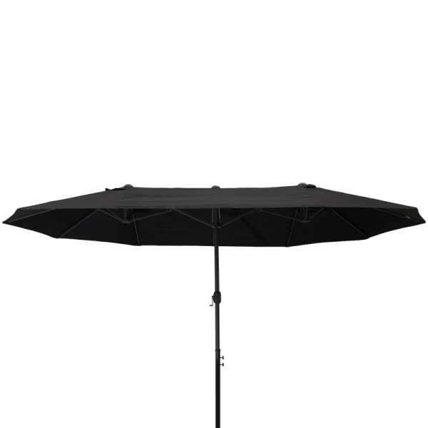  Parasol Tuinparasol Market Parasol Dubbele Parasol Patio Parasol Met Handslinger Zwart Ovaal 460 X 270 X 240 Cm 4