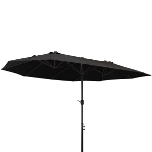  Parasol Tuinparasol Market Parasol Dubbele Parasol Patio Parasol Met Handslinger Zwart Ovaal 460 X 270 X 240 Cm 1