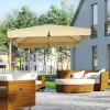  Parasol, Vrijdragende Parasol, Kantelbaar, In Hoogte Verstelbaar, Met Beschermhoes, Kaki, 2,95 X 2,95 X 2,75 M 2