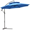  Parasol Zweefparasol Ø2,67 X 2,45 M Zwengelparasol Met Dubbel Dak Kruisvoet Staal Buitenzonwering Polyester Staal Blauw 11