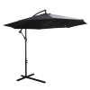  Parasol Zweefparasol, Zwengelparasol Met Zwengel, Rond, Stalen Boogstangen En Stalen Staven, Polyester Stof, Zwart, Ø3 X 2,5H M 1