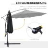  Parasol Zweefparasol, Zwengelparasol Met Zwengel, Rond, Stalen Boogstangen En Stalen Staven, Polyester Stof, Zwart, Ø3 X 2,5H M 4