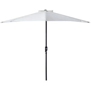  Parasol, Zwengelparasol, Tuinparasol, Marktparasol, Metaal, Halfrond, Crème Wit+zwart 1