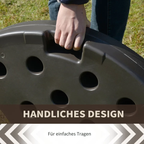  Parasolgewicht 4-delig. Paraplubak Te Vullen Met 17 Kg Water Of 25 Kg Zand HDPE Koffie 100 X 100 X 10,5 Cm 5