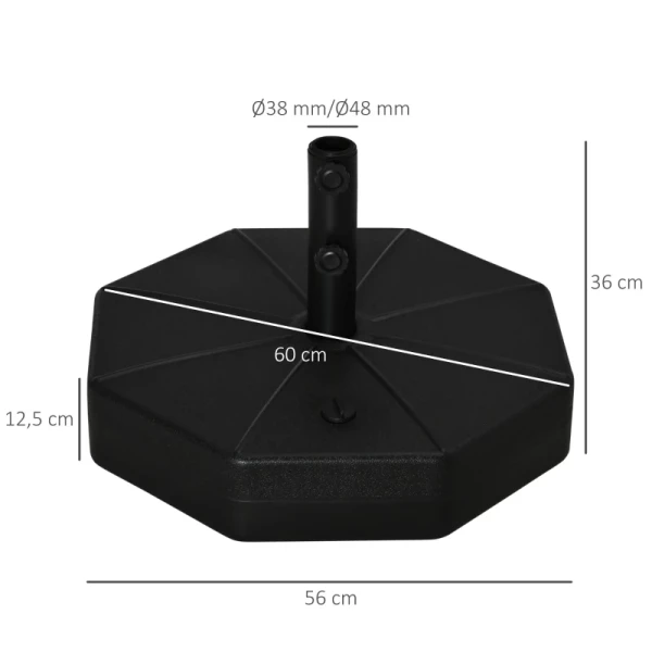  Parasolstandaard 40 Kg Parasolstandaard Voor Parasol Parasolstokken 38 Mm/48 Mm Vulbaar Met Water Of Zand Parasolvoet Voor Tuinterras Balkon Zwart Ø60 X 36H Cm 3