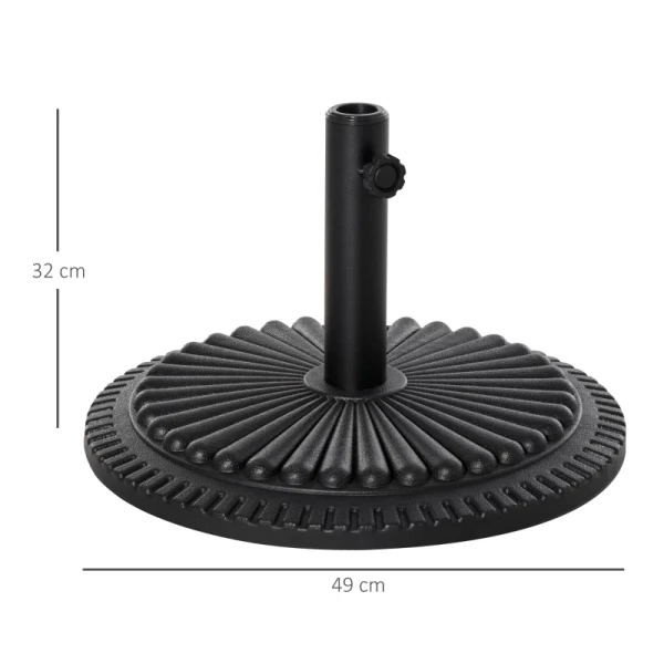  Parasolvoet 14 Kg Parasolvoet Voor Parasol Rond Parasolstokken 35-48 Mm Parasolvoet Voor Tuinterras Balkon Cement Ø49 Cm Zwart 3