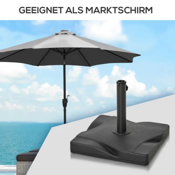  Parasolvoet 20 Kg Parasolvoet Voor Parasol Parasolstokken 30-38 Mm Parasolvoet Voor Tuin Terras Balkon Cement 41,5 X 41,5 Zwart 6