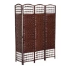  Paravent Room Divider Scheidingswand 4 Delig Bamboe + Hout Bruin 160x170cm 6