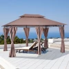  Paviljoen 3x4m Tuinpaviljoen Met 6 Zijdelen Partytent Tuintent Partytent Met Dubbel Dak Khaki 2