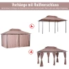  Paviljoen 3x4m Tuinpaviljoen Met 6 Zijdelen Partytent Tuintent Partytent Met Dubbel Dak Khaki 5