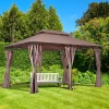  Paviljoen 3x4m Tuinpaviljoen Met 6 Zijdelen Partytent Tuintent Partytent Met Dubbel Dak Khaki 10