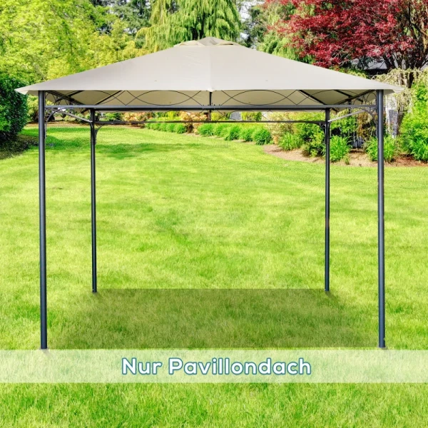  Paviljoen Dak Vervangend Paviljoen Paviljoen Afdekking Zonnescherm Polyester Beige 2,98 X 2,95 M 2