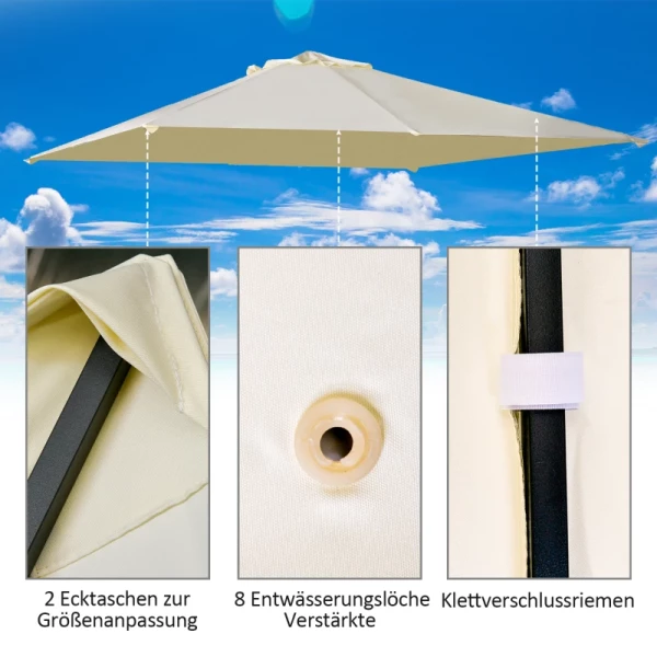  Paviljoen Dak Vervangend Paviljoen Paviljoen Afdekking Zonnescherm Polyester Beige 2,98 X 2,95 M 5