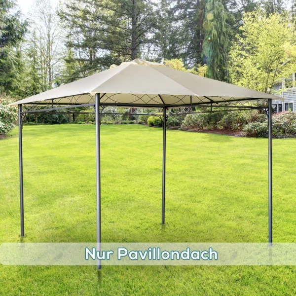  Paviljoen Dak Vervangend Paviljoen Paviljoen Afdekking Zonnescherm Polyester Beige 2,98 X 2,95 M 10