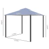  Paviljoen Partytent Met Dubbel Dak 3,45x3,45x2,68m Feesttent Paviljoen Metaal Polyester Grijs 3