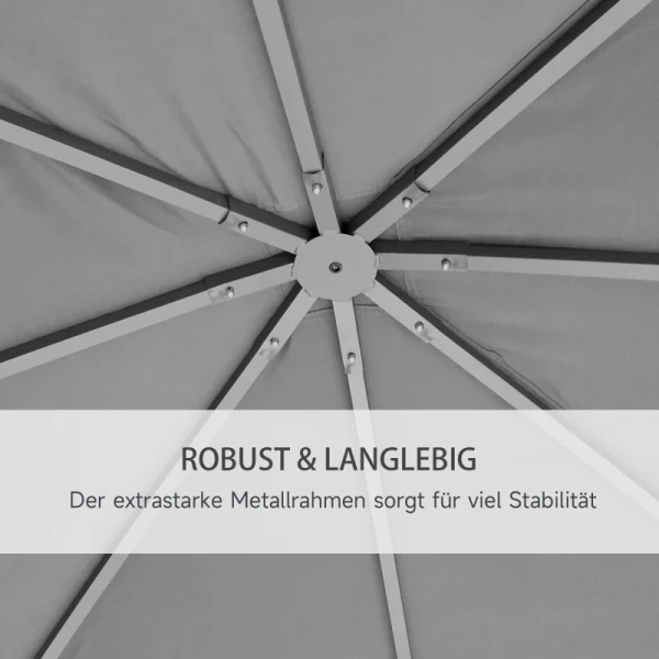  Paviljoen Paviljoen Luifel Luifel Zonnescherm Partytent Prieel Metaal + Polyester Grijs 3 X 3 M 6