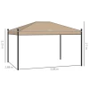  Paviljoen Tuinpaviljoen 3x4 M Tuintent Partytent Partytent Met 4 X Zijwanden Klamboe Metaal Polyester Beige 3