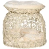  PE Rotan Kattenhuis 2 Niveaus Kattenhol Met Kussen 42cm X 42cm X 40cm Beige 1