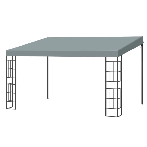  Pergola 4m X 3m Gazebo Gazebo Luifel Tent Metaal Polyester Grijs 11