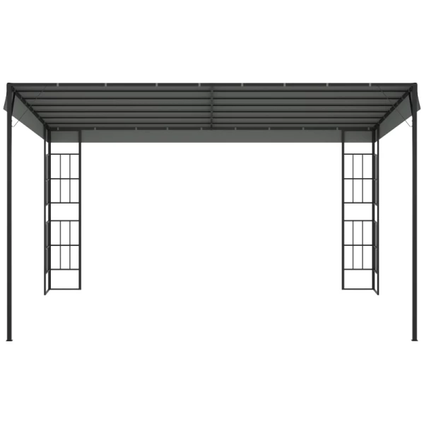  Pergola 4m X 3m Gazebo Gazebo Luifel Tent Metaal Polyester Grijs 8