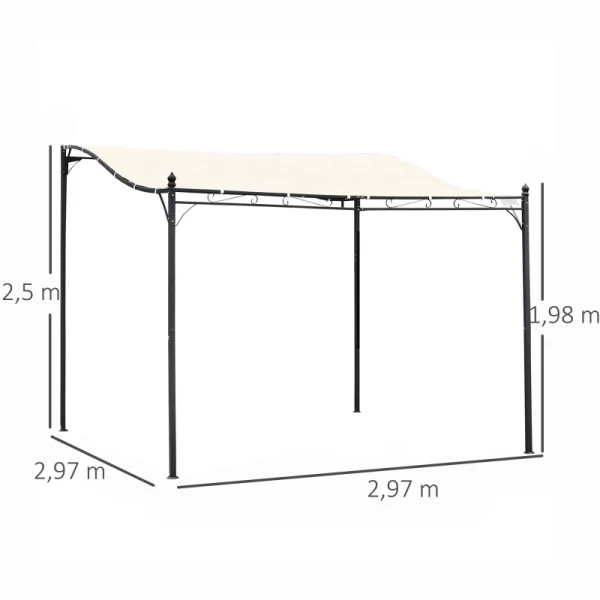  Pergola Gazebo Overkapping Tent Metaal Creme 297x297cm 3