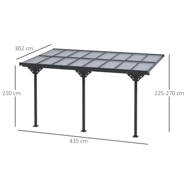  Pergola Paviljoen 4 X 3 M Tuinpaviljoen Luifel 231-250 Cm In Hoogte Verstelbare Zonwering Terrasoverkapping Paviljoen Aluminium Grijs 3