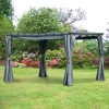  Pergola Paviljoen Met Verstelbare Stoffen Luifel Weerbestendig Waterafstotend Zonnescherm Polyester Staal Grijs 3,6 X 3 X 2,27 M 2